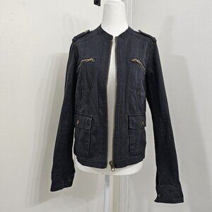 NWT Maurices Womens Black Classic Zipper Pockets Long Sleeve Jacket Size Medium